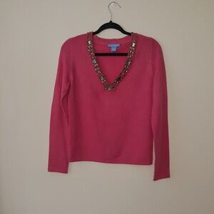 White +Warren cashmere sweater size M